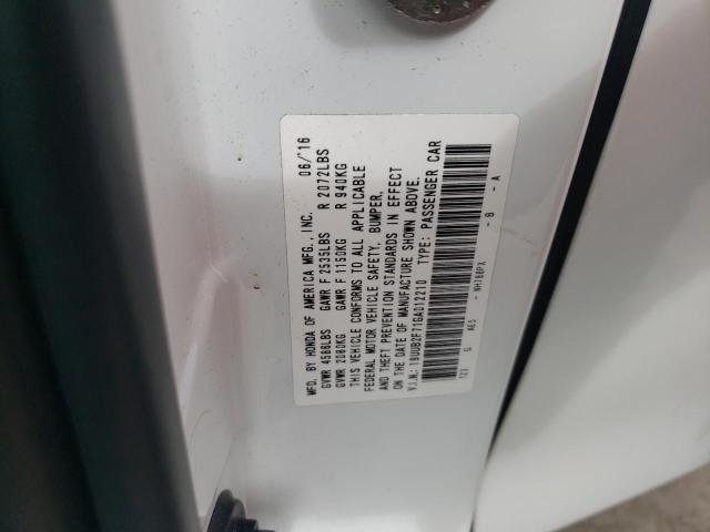 19UUB2F71GA012210 Auction: COPART Lot: 73913723 Location: FL - ORLANDO NORTH 19UUB2F71GA012210 ACURA TLX 2016 WHITE Photo 12