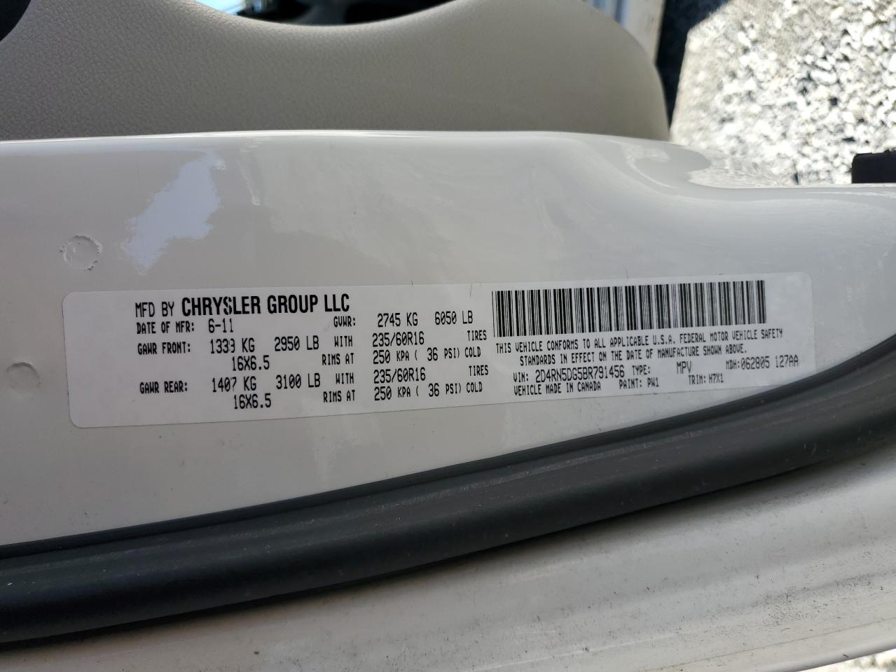 2D4RN5DG5BR791456 2011 Dodge Grand Caravan Crew