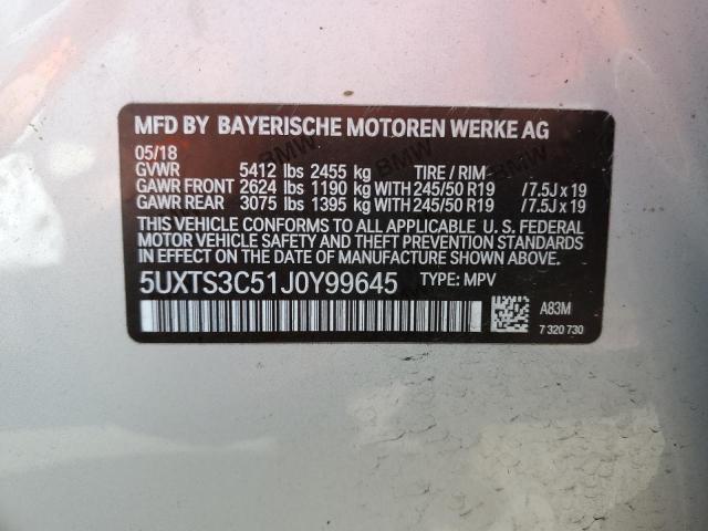 5UXTS3C51J0Y99645 2018 BMW X3 - Image 12