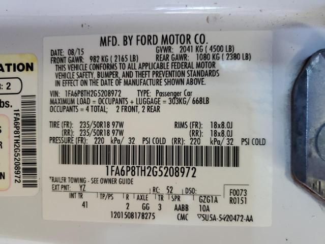 1FA6P8TH2G5208972 Ford MUSTANG
