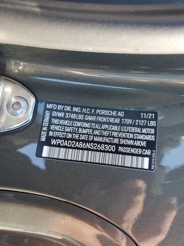 2022 PORSCHE CAYMAN GTS - WP0AD2A86NS268300