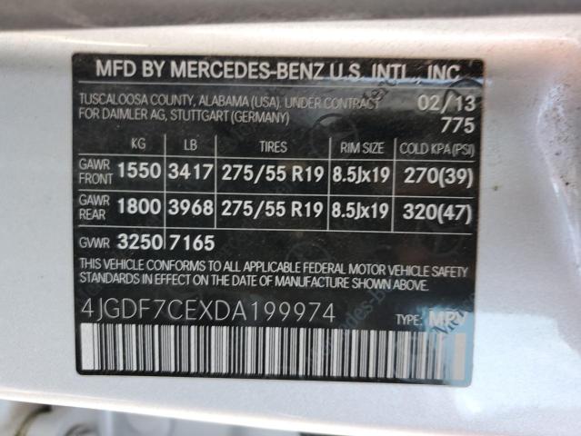 VIN 4JGDF7CEXDA199974 2013 Mercedes-Benz GL-Class, ... no.13