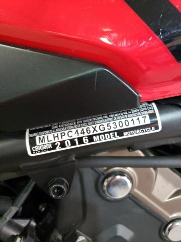 2016 HONDA CBR500 R - MLHPC446XG5300117
