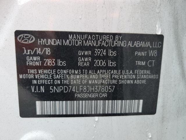 5NPD74LF8JH378057 Hyundai ELANTRA SE