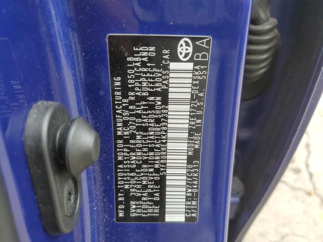 5YFBURHE4KP897382 Toyota COROLLA L