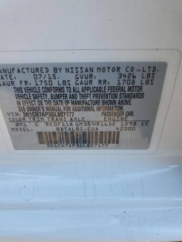 2016 NISSAN VERSA S - 3N1CN7AP3GL807177