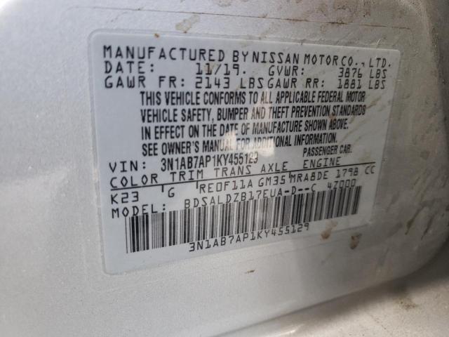 3N1AB7AP1KY455129 Nissan SENTRA S
