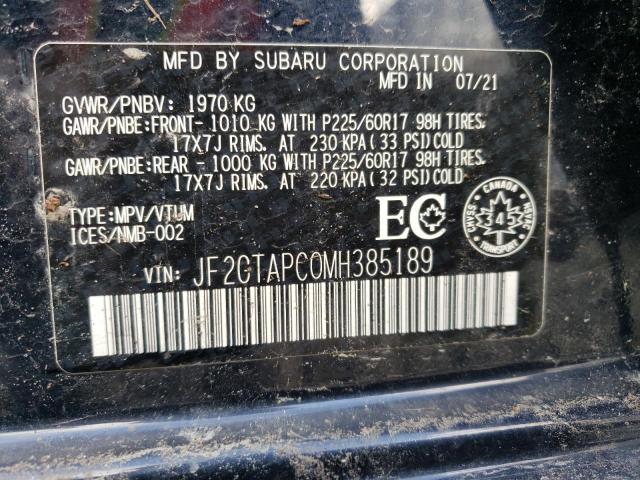 2021 SUBARU CROSSTREK - JF2GTAPC0MH385189