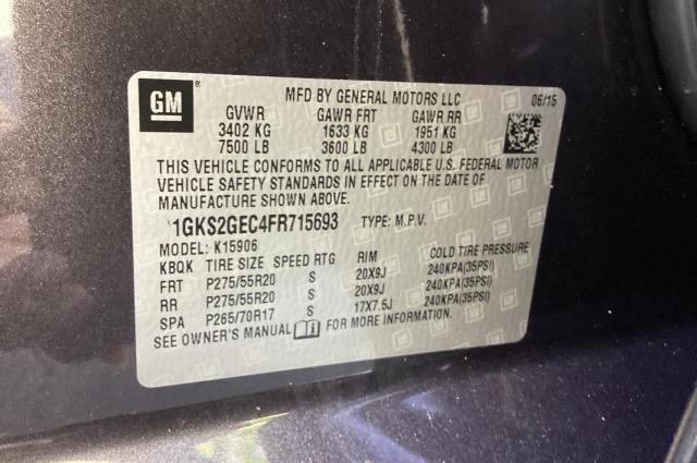 1GKS2GEC4FR715693 GMC Yukon Xl K1500 Sle