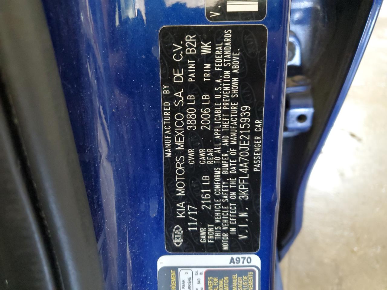 3KPFL4A70JE215939 2018 Kia Forte Lx