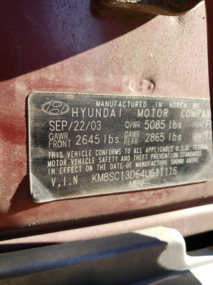 KM8SC13D64U611116 2004 Hyundai Santa Fe Gls