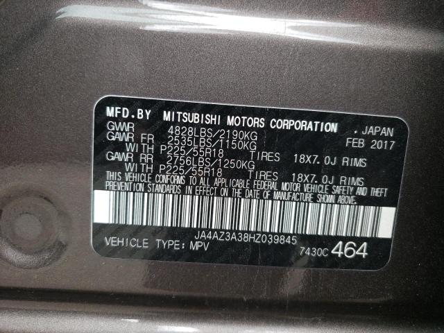 JA4AZ3A38HZ039845 | 2017 MITSUBISHI OUTLANDER