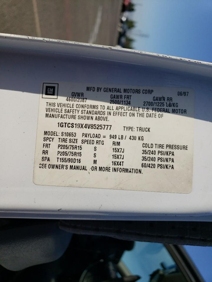 1GTCS19X4V8525777 1997 GMC Sonoma