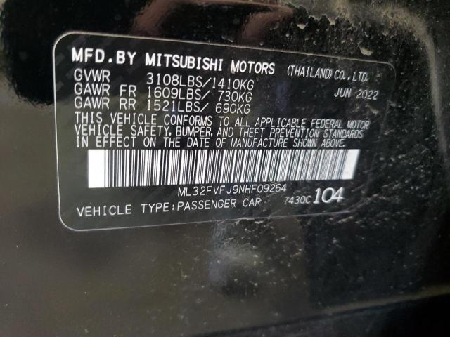 ML32FVFJ9NHF09264 Mitsubishi Mirage G4 Se