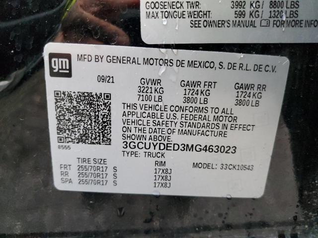2021 CHEVROLET SILV1500 4 3GCUYDED3MG463023