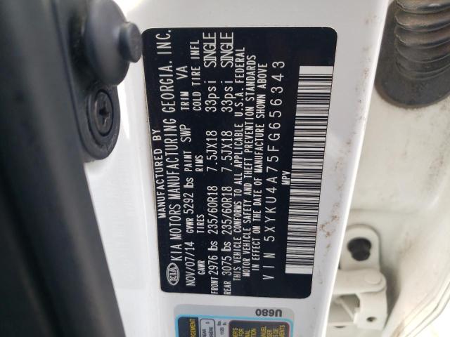 5XYKU4A75FG656343 KIA SORENTO EX