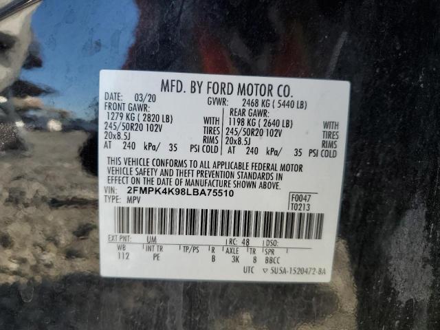 2FMPK4K98LBA75510 2020 FORD EDGE, photo no. 13