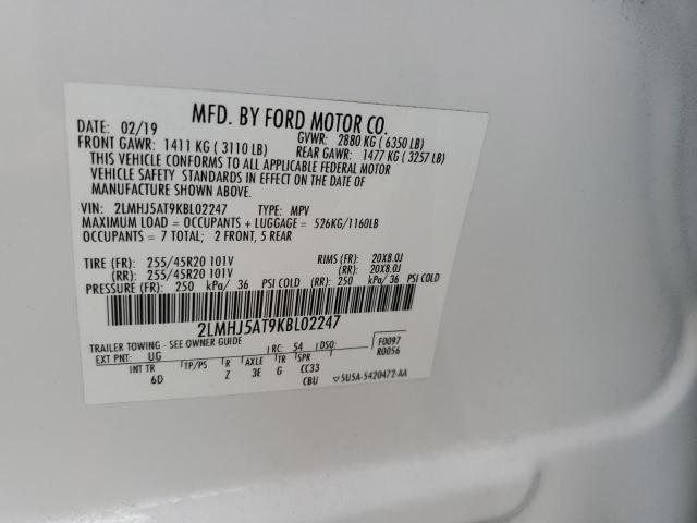 2LMHJ5AT9KBL02247 Lincoln MKT