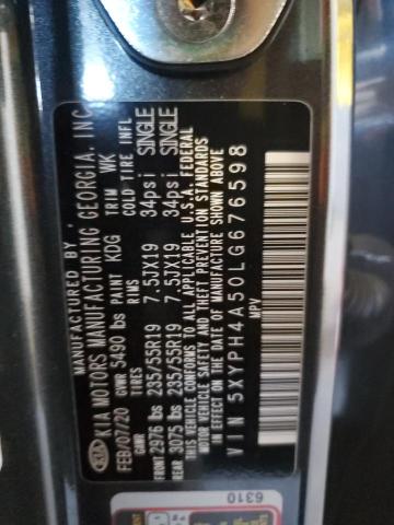 5XYPH4A50LG676598 KIA SORENTO EX