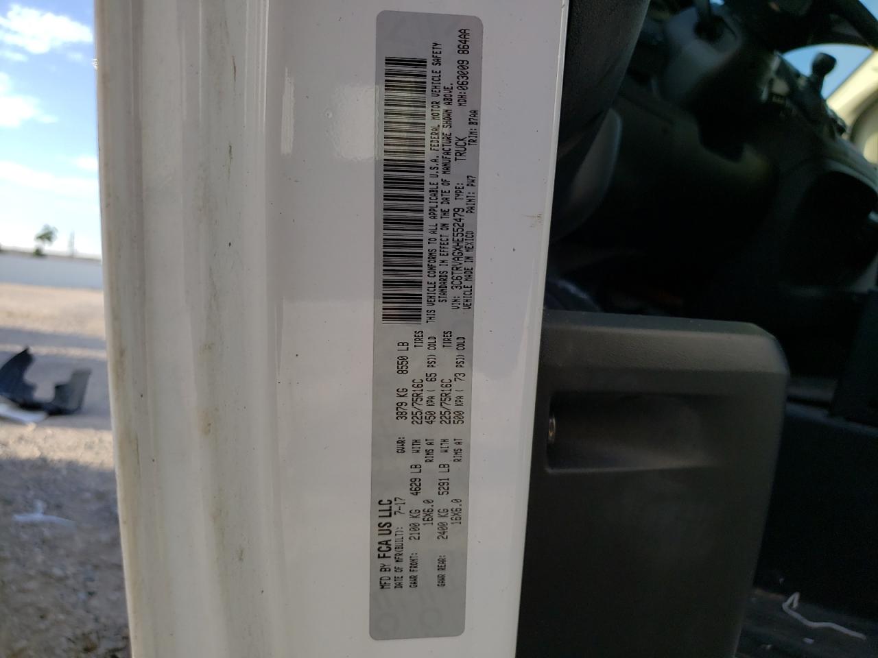 Lot #2698753631 2017 RAM PROMASTER