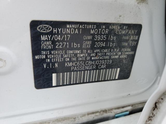 2017 HYUNDAI IONIQ BLUE - KMHC65LC8HU039319