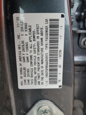 1HGCP2F85AA050973 | 2010 Honda accord exl