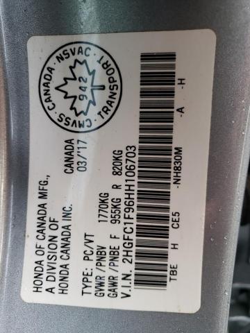 2017 HONDA CIVIC TOUR - 2HGFC1F96HH106703