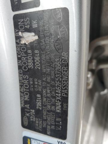 KNAFX4A62F5373663 KIA FORTE LX