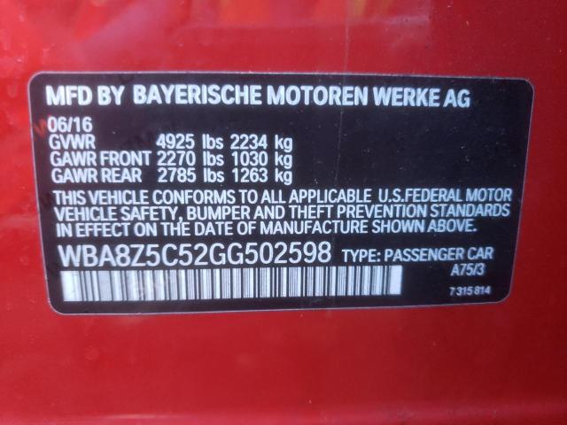 WBA8Z5C52GG502598 BMW 328 Xigt Sulev