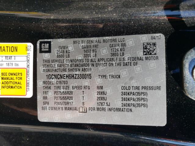 2017 CHEVROLET SILVRK1500 1GCNCNEH6HZ330015