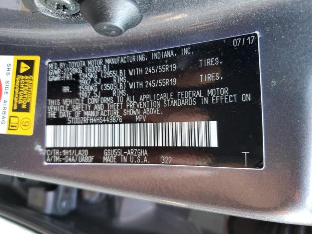2017 TOYOTA HIGHLANDER - 5TDDZRFH4HS449876
