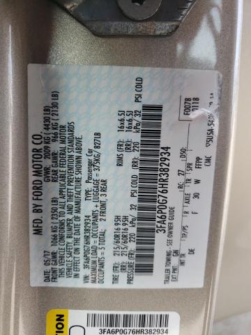 3FA6P0G76HR382934 Ford FUSION S