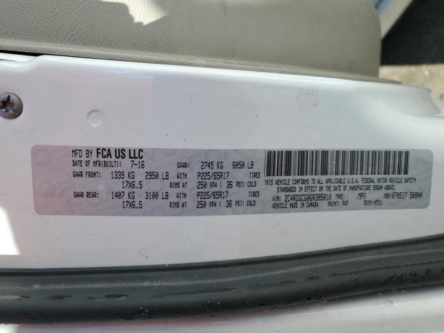 2C4RDGCG0GR385010 Dodge Grand Caravan Sxt