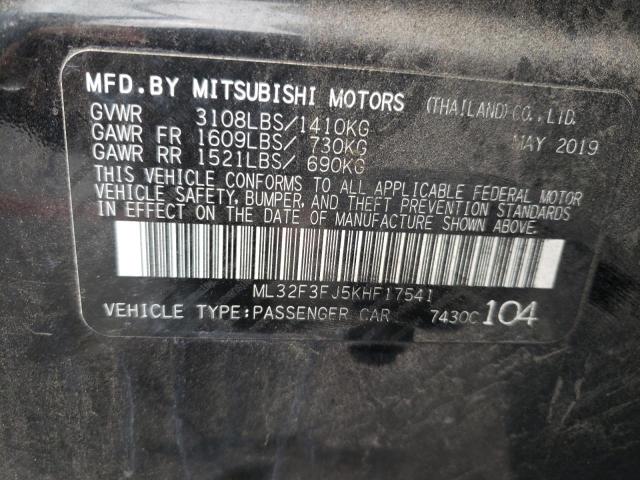 2019 MITSUBISHI MIRAGE G4 - ML32F3FJ5KHF17541