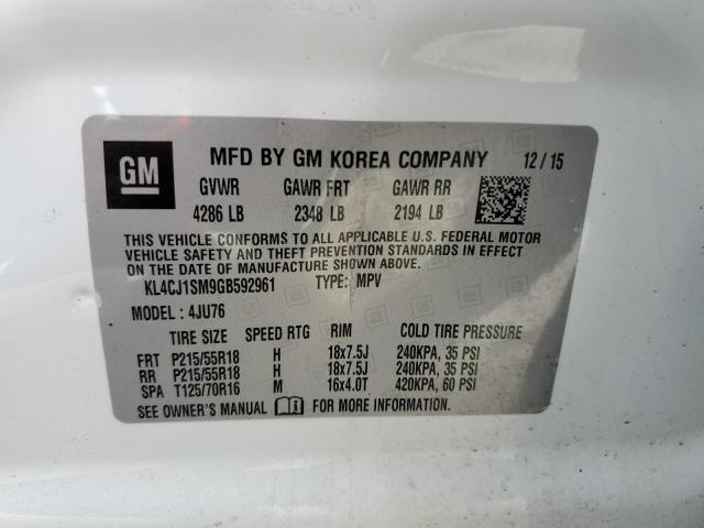 KL4CJ1SM9GB592961 Buick Encore Sport Touring