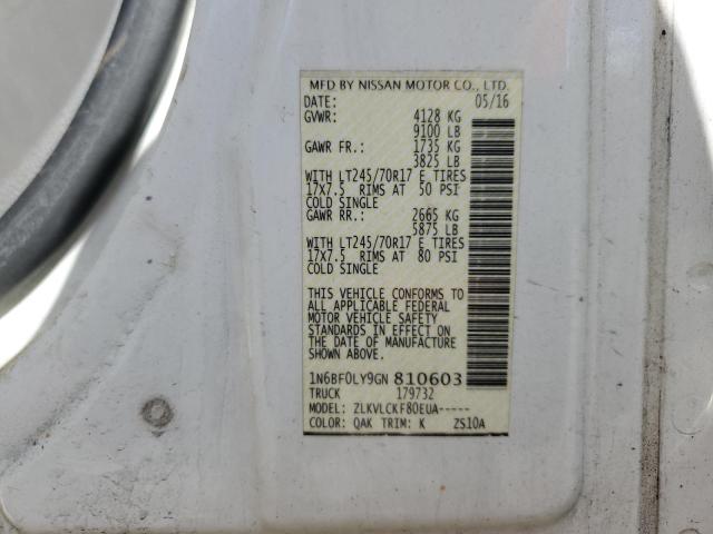 1N6BF0LY9GN810603 Nissan NV 2500 S
