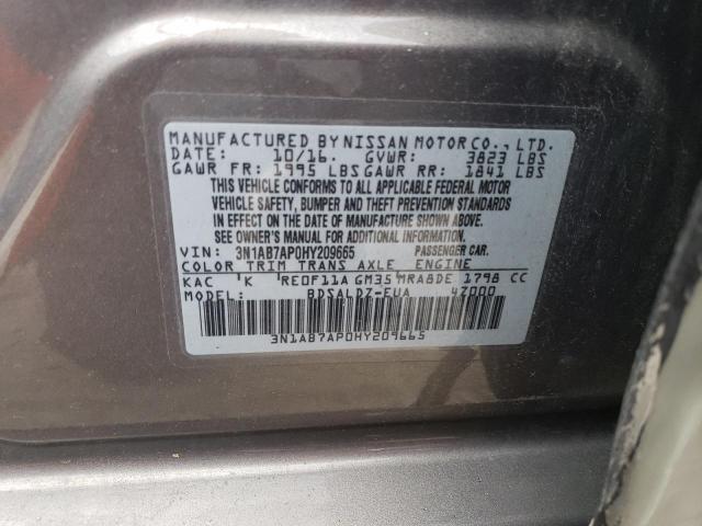 3N1AB7AP0HY209665 Nissan SENTRA S
