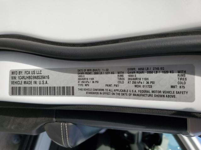 2022 JEEP CHEROKEE 1C4RJHBG9N8539416