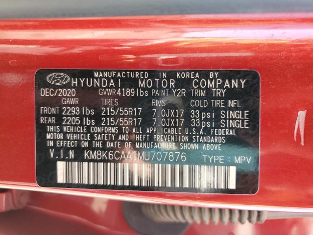 2021 HYUNDAI KONA SEL P - KM8K6CAA1MU707876