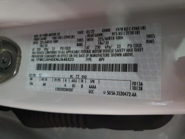 1FMCU0H6XNUA46523 Ford ESCAPE SEL