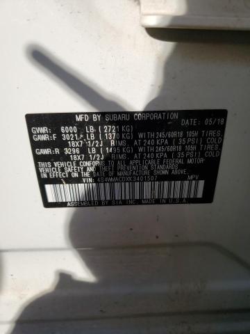 4S4WMACDXK3401507 Subaru Ascent Premium