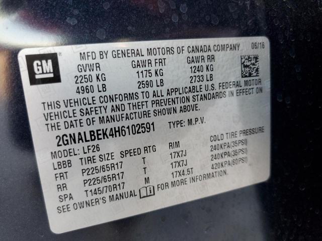 2017 CHEVROLET EQUINOX LS - 2GNALBEK4H6102591