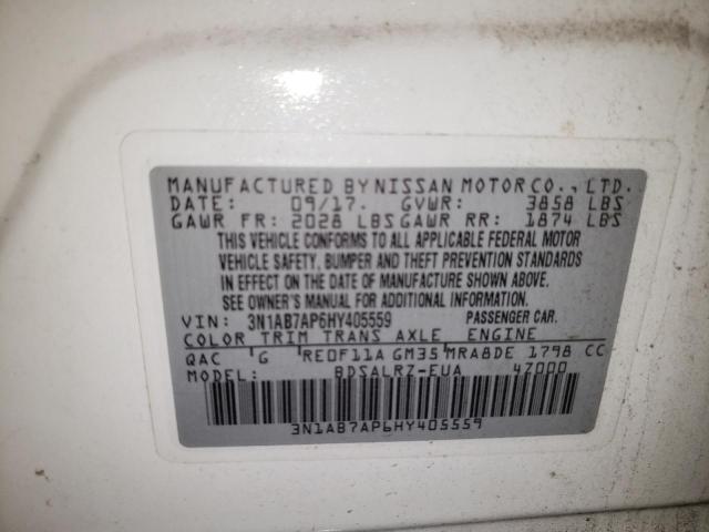 3N1AB7AP6HY405559 | 2017 NISSAN SENTRA S