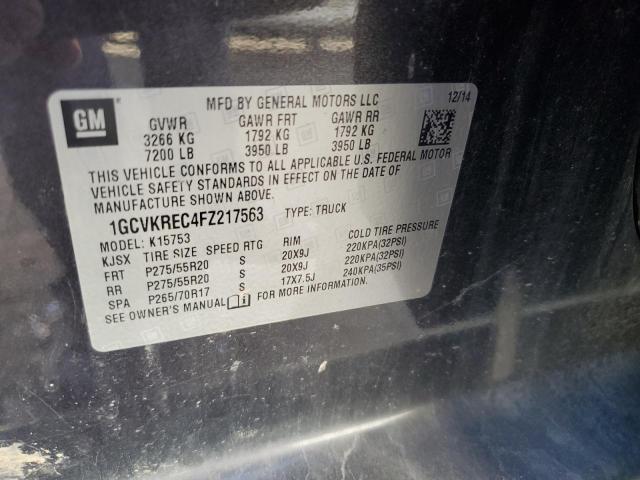 2015 CHEVROLET SILVERADO - 1GCVKREC4FZ217563