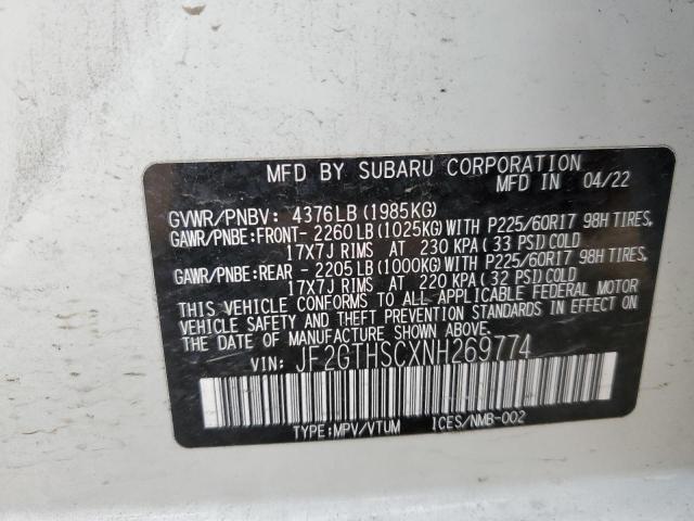 JF2GTHSCXNH269774 Subaru Crosstrek Sport