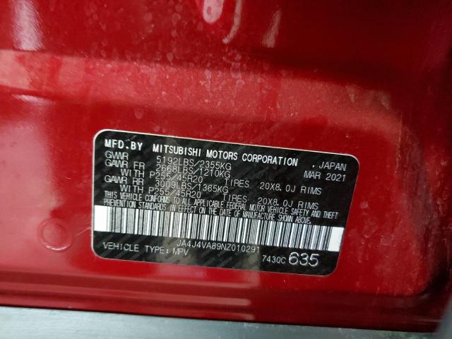 JA4J4VA89NZ010291 Mitsubishi Outlander Sel