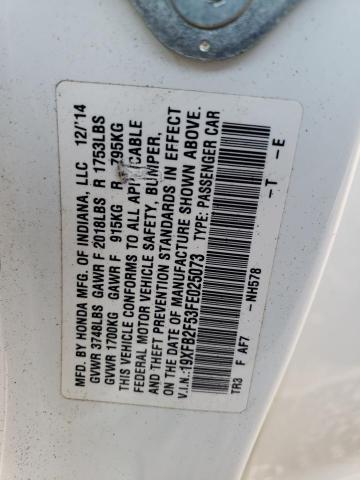 19XFB2F53FE025073 | 2015 Honda civic lx