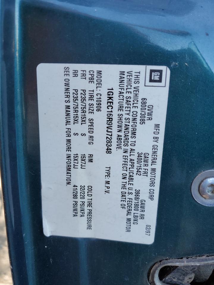 1GKEC16R9VJ728348 1997 GMC Suburban C1500