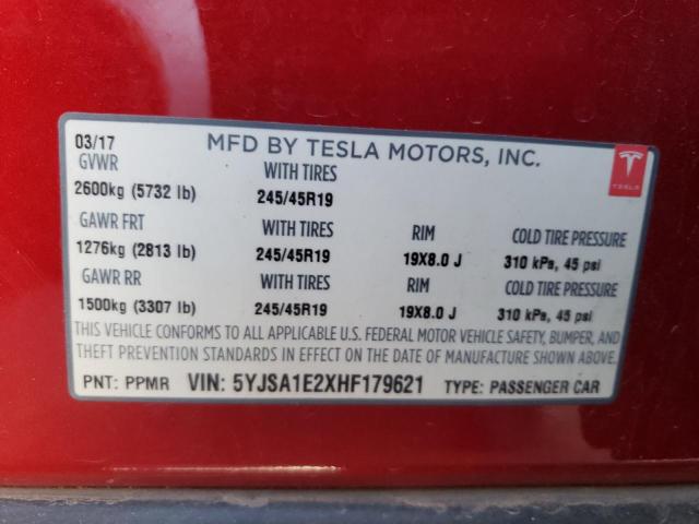 5YJSA1E2XHF179621 Tesla MODEL S
