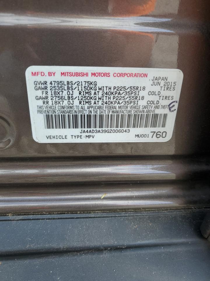 JA4AD3A39GZ006043 2016 Mitsubishi Outlander Se